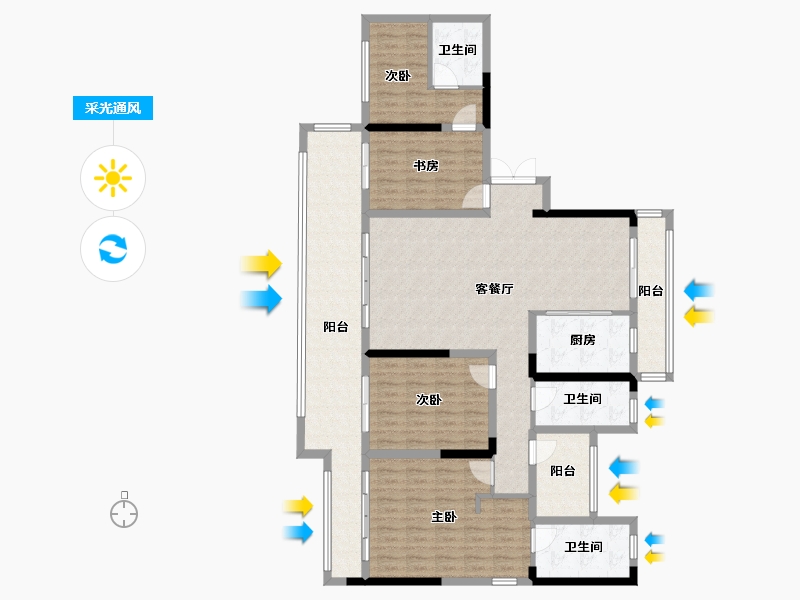 湖南省-湘潭市-建工融城名著-148.00-户型库-采光通风