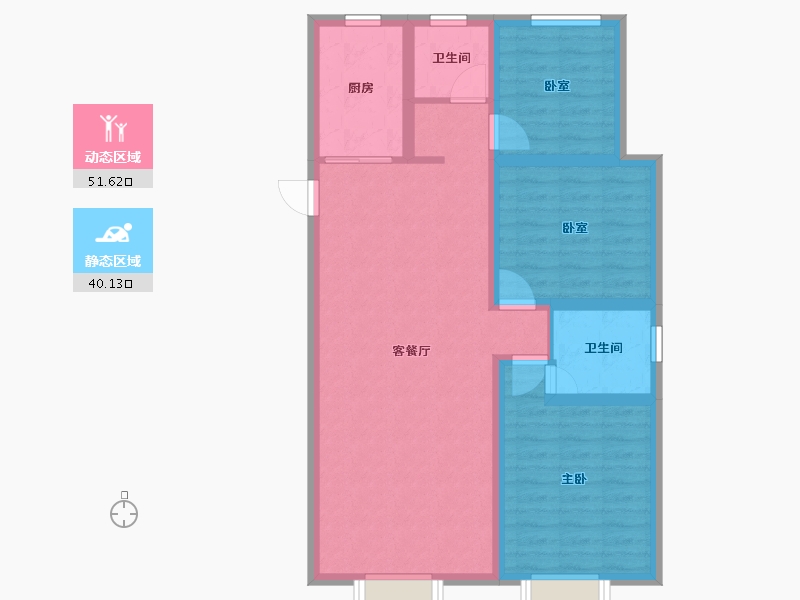 新疆维吾尔自治区-乌鲁木齐市-紫煜臻城-臻园-93.70-户型库-动静分区