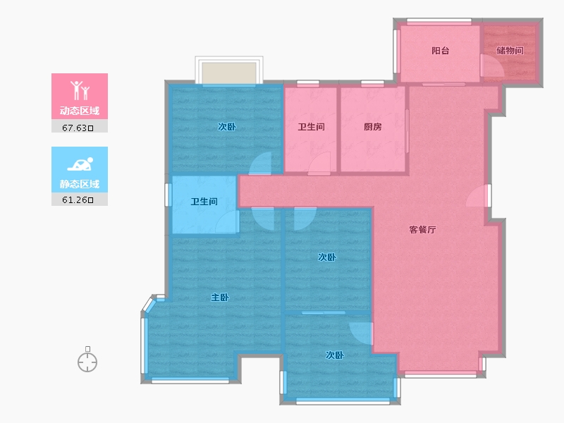 广东省-珠海市-菁华名苑-110.47-户型库-动静分区