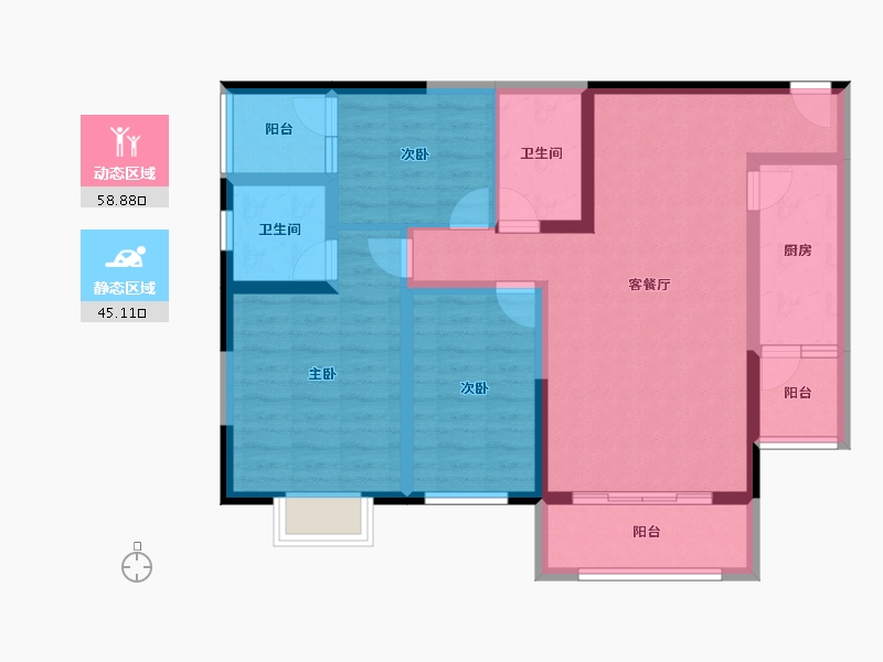 云南省-昆明市-别样幸福城-92.80-户型库-动静分区