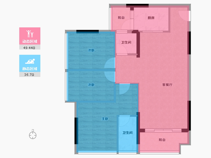 广东省-梅州市-百福世纪城-72.00-户型库-动静分区