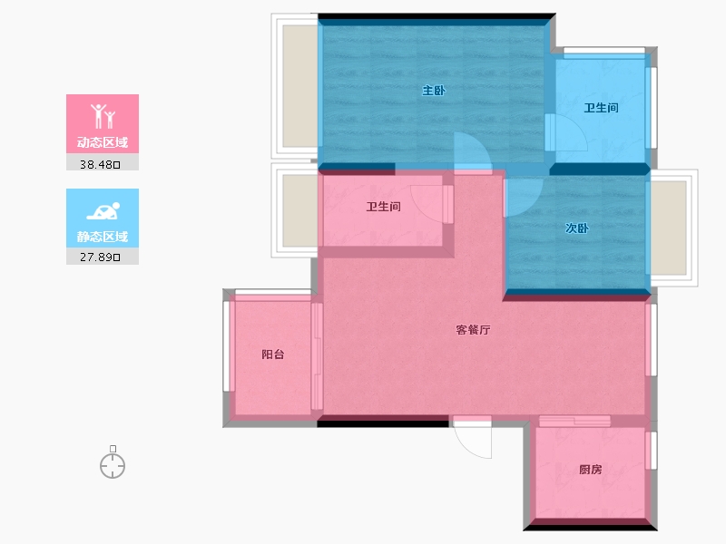 四川省-宜宾市-碧桂园时代之光二期-80.00-户型库-动静分区