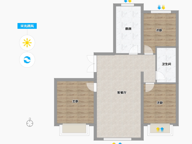 内蒙古自治区-通辽市-向阳新天地-91.20-户型库-采光通风