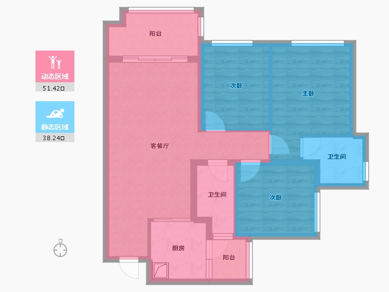 四川省-广安市-雍河湾-71.92-户型库-动静分区