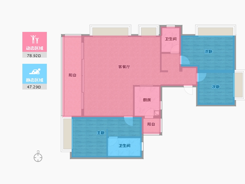 云南省-昆明市-万达中央公园-128.00-户型库-动静分区