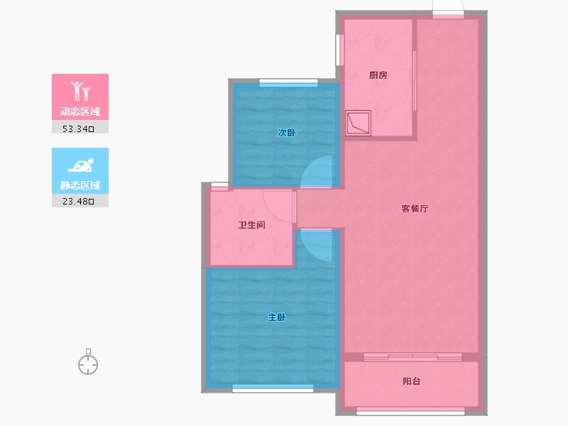 河北省-石家庄市-恒扬 公园八号-68.80-户型库-动静分区