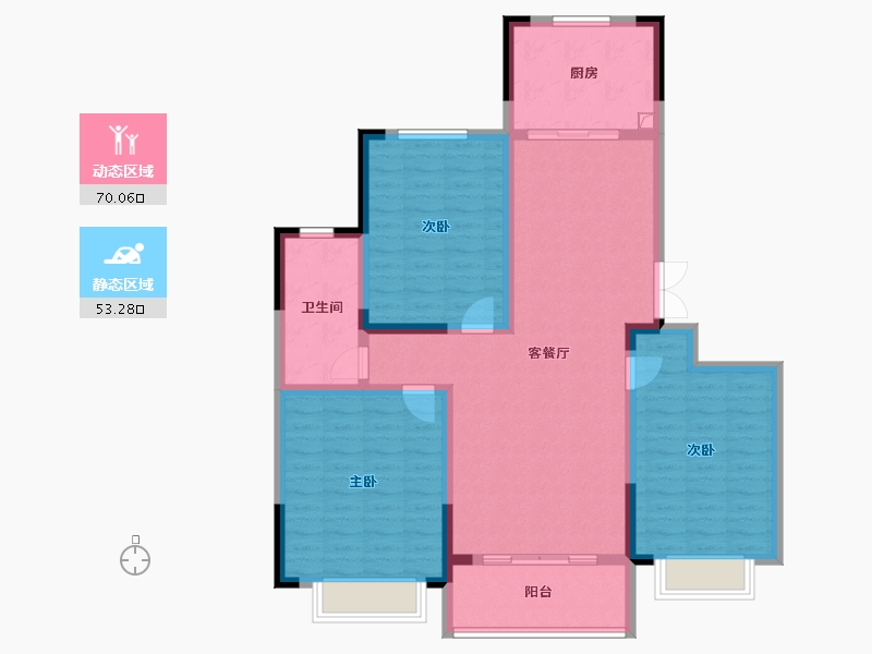 河南省-焦作市-龙佰桂园-111.20-户型库-动静分区