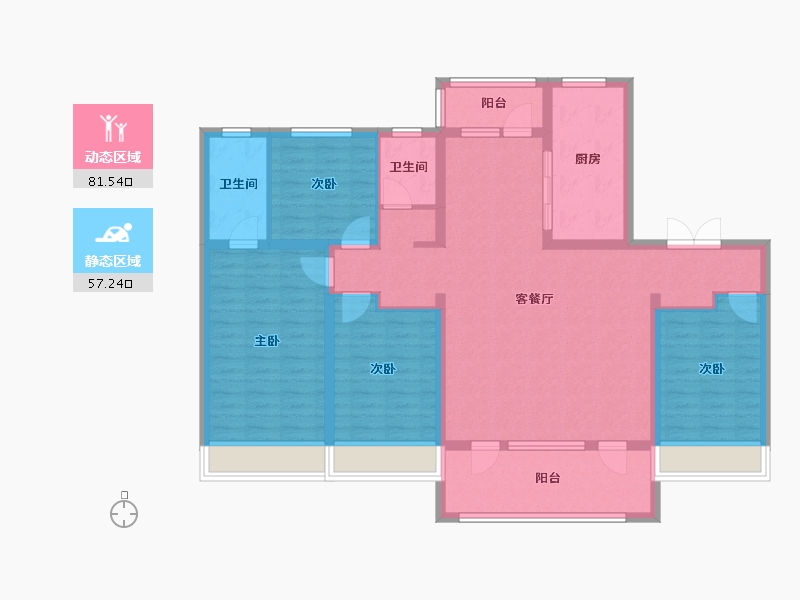 山东省-青岛市-中梁拾光映象-124.80-户型库-动静分区