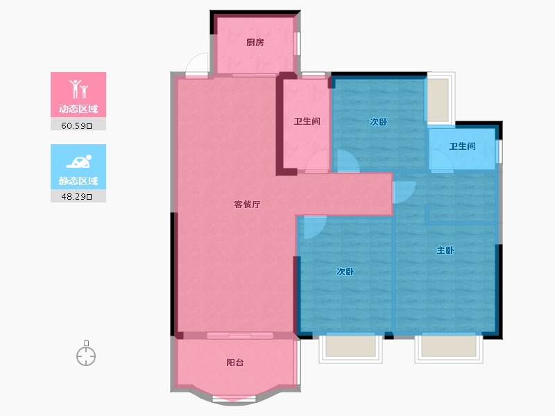 湖北省-孝感市-翡翠名都-102.40-户型库-动静分区