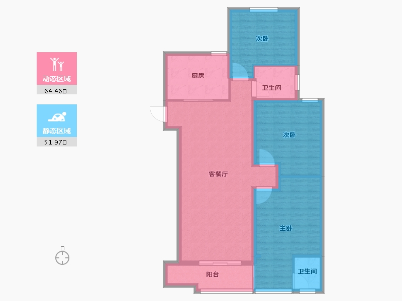 河南省-安阳市-任家庄新村二期-105.45-户型库-动静分区