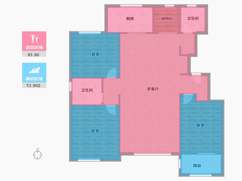 山东省-济南市-山水华府-122.40-户型库-动静分区