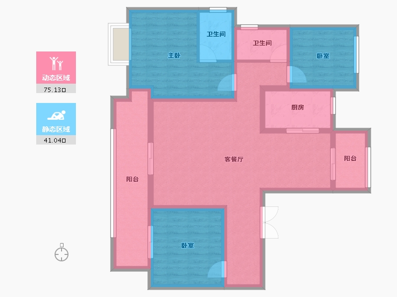 河南省-南阳市-建业森林半岛-4期-101.60-户型库-动静分区