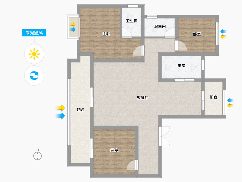 河南省-南阳市-建业森林半岛-4期-101.60-户型库-采光通风