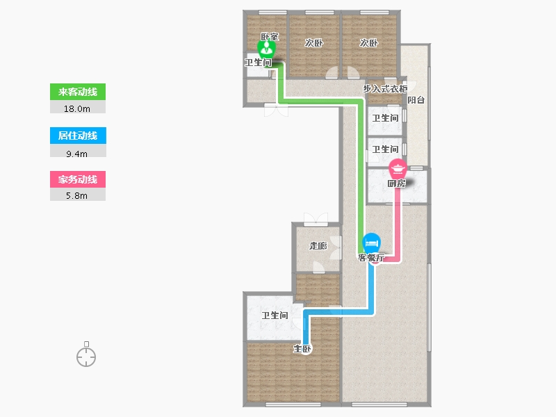 湖南省-长沙市-复地群玉山-200.06-户型库-动静线