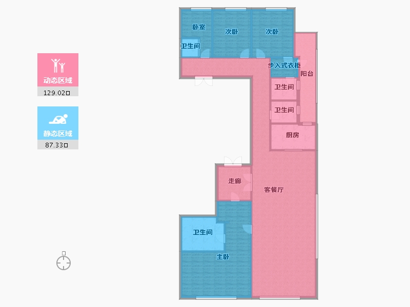 湖南省-长沙市-复地群玉山-200.06-户型库-动静分区