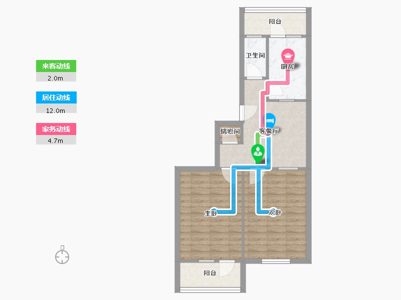 山东省-青岛市-盐城路小区-64.09-户型库-动静线