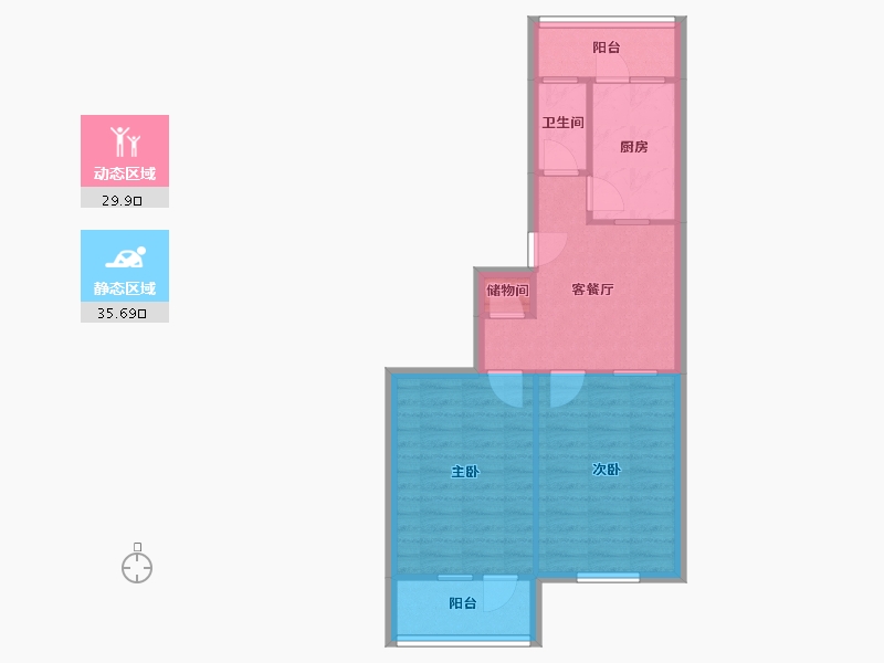 山东省-青岛市-盐城路小区-64.09-户型库-动静分区