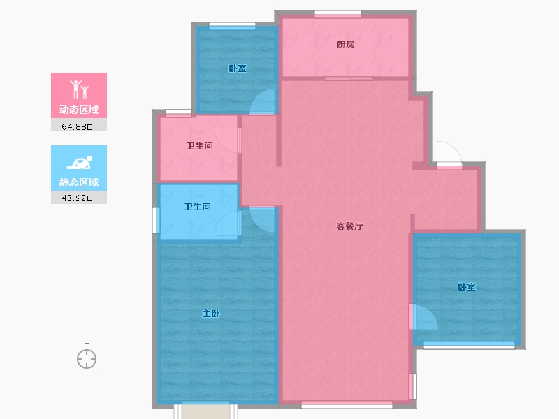 新疆维吾尔自治区-乌鲁木齐市-悦麓小区-110.00-户型库-动静分区