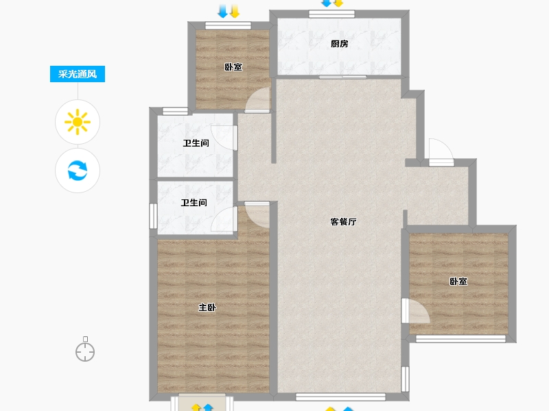 新疆维吾尔自治区-乌鲁木齐市-悦麓小区-110.00-户型库-采光通风