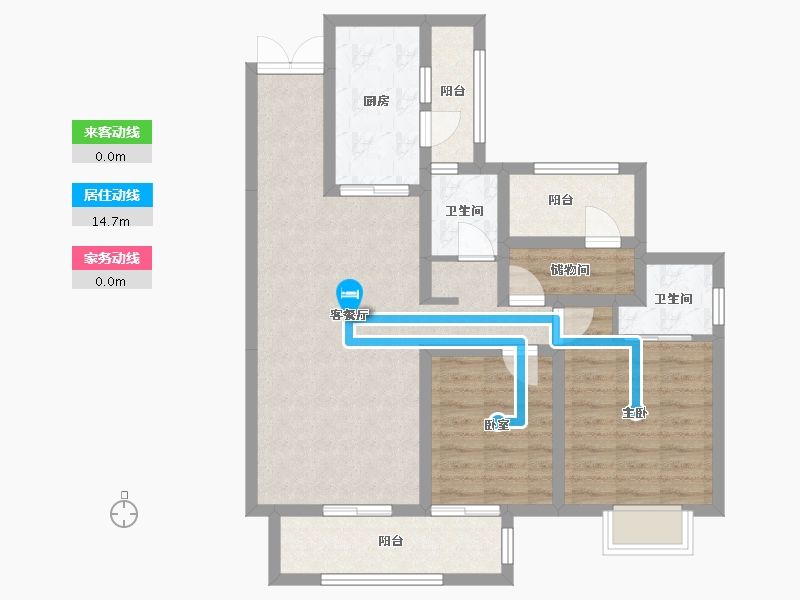 四川省-宜宾市-戎州兴城-85.60-户型库-动静线