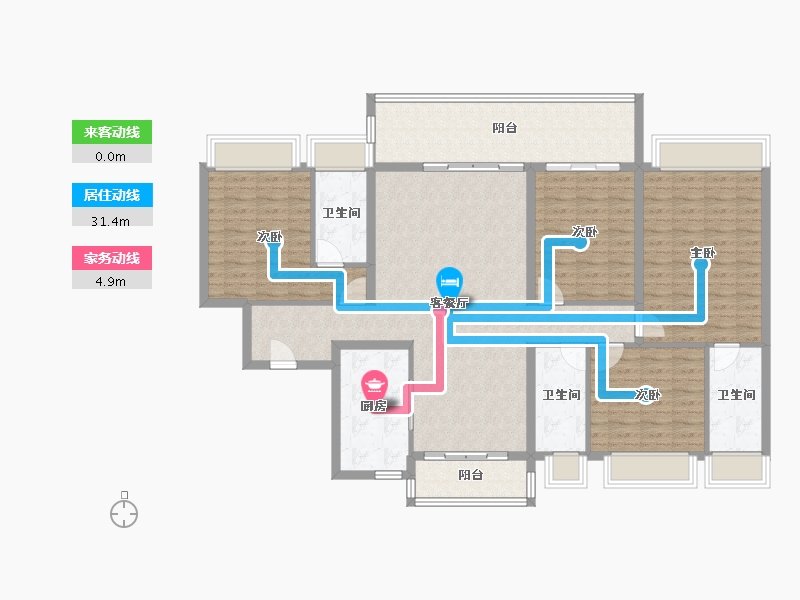 广东省-清远市-篁胜新城五期-145.96-户型库-动静线