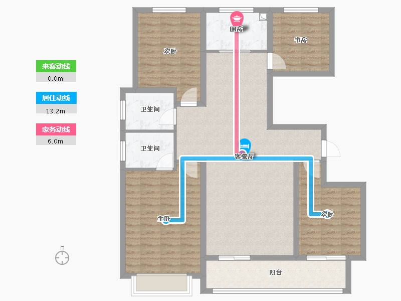 山东省-济宁市-壹号院-112.74-户型库-动静线