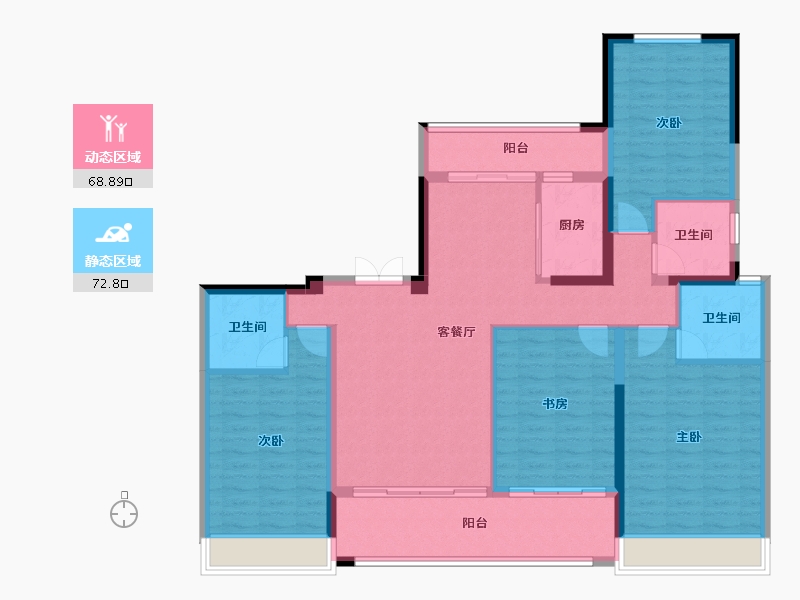 山东省-潍坊市-润诚外滩华府-129.60-户型库-动静分区