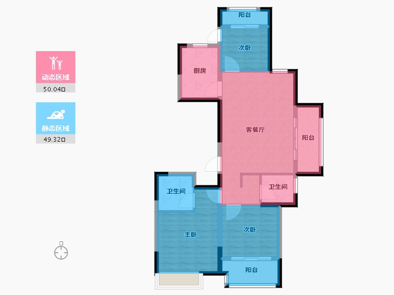 浙江省-丽水市-凯旋城-89.00-户型库-动静分区