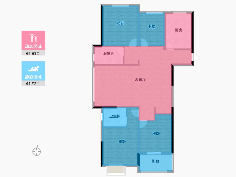 浙江省-宁波市-金水湖畔-113.00-户型库-动静分区