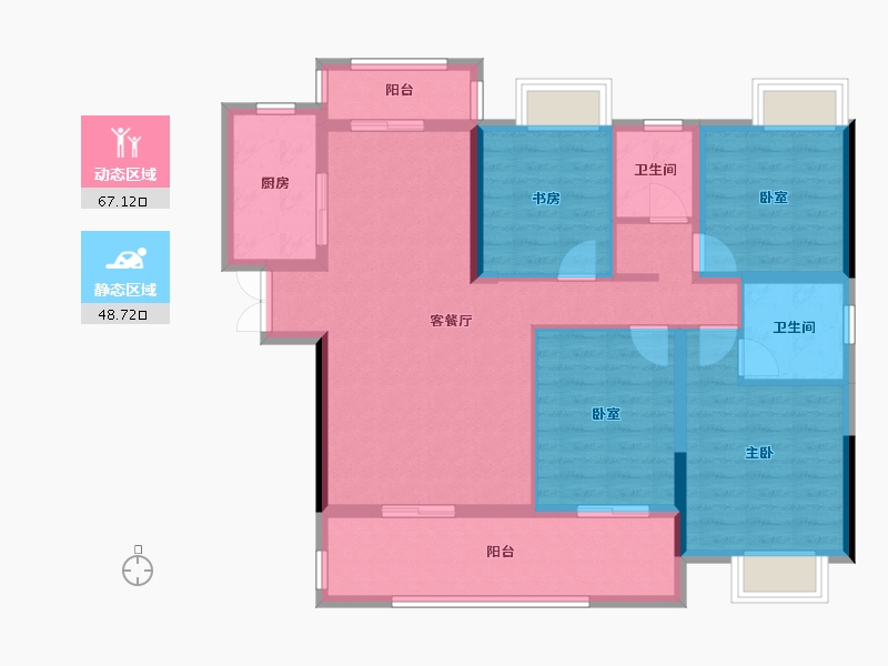 江西省-吉安市-江山御锦-102.92-户型库-动静分区