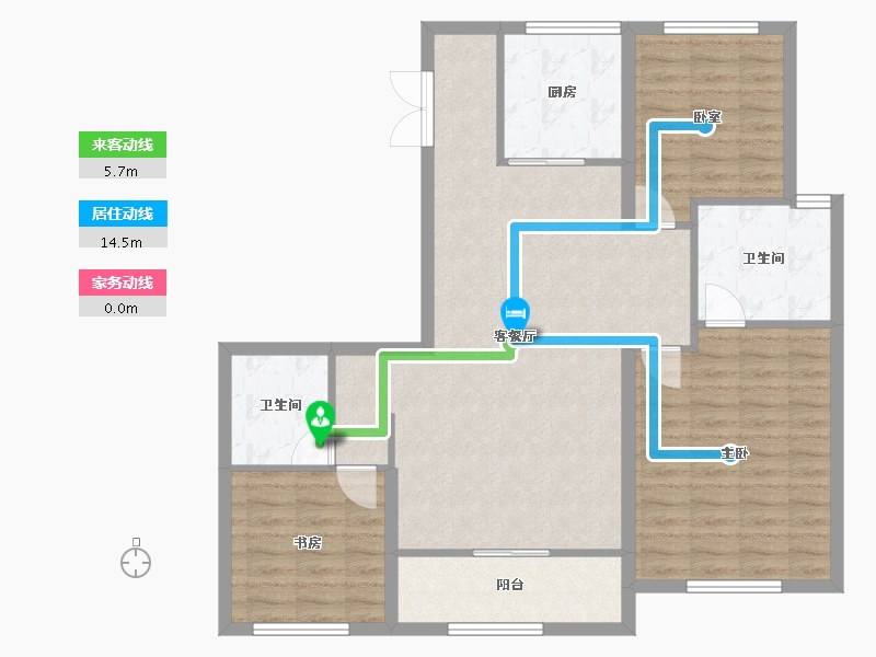 陕西省-咸阳市-沣河十里-101.60-户型库-动静线