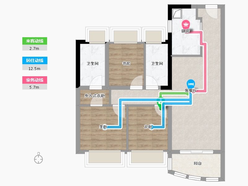 上海-上海市-御江廷-75.70-户型库-动静线