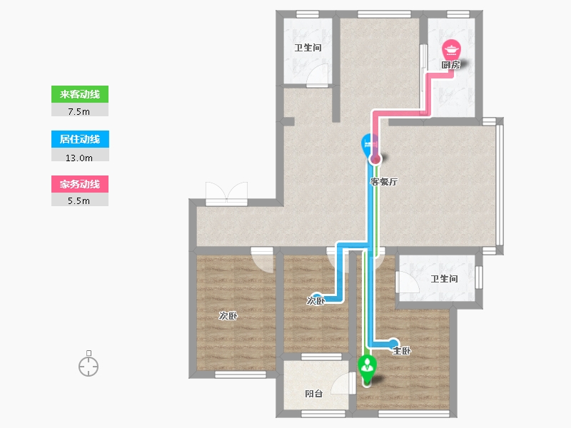 山东省-威海市-东方明都-90.00-户型库-动静线