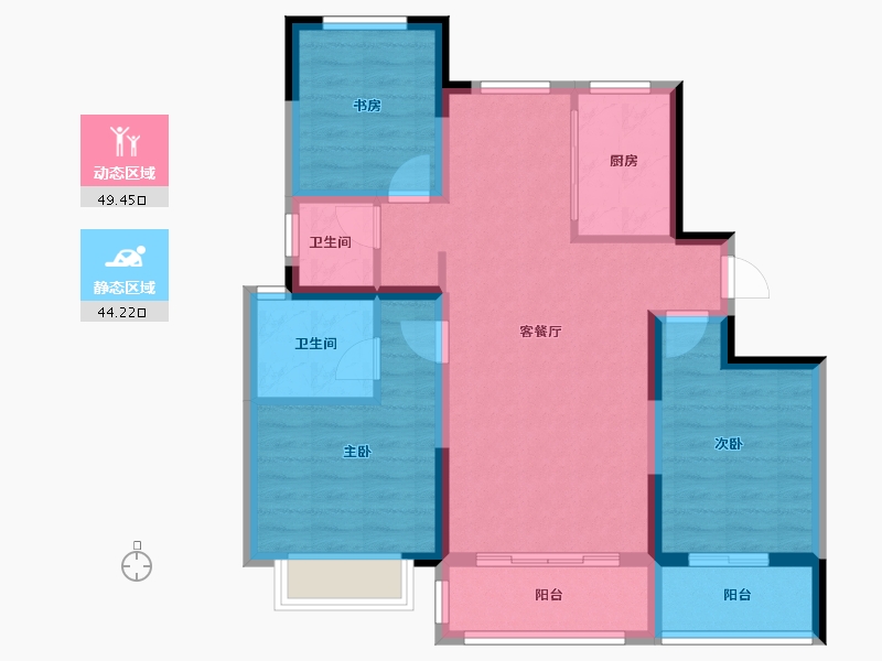 河北省-衡水市-凤凰城3期-94.15-户型库-动静分区