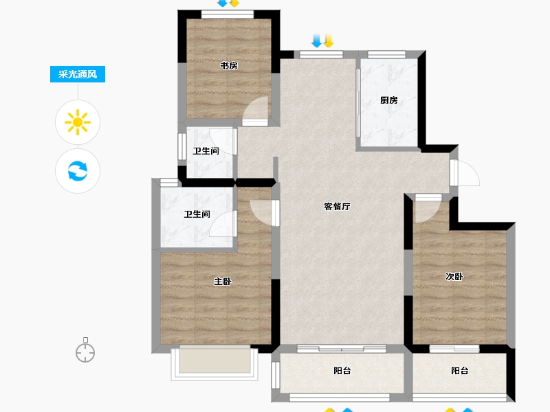 河北省-衡水市-凤凰城3期-94.15-户型库-采光通风