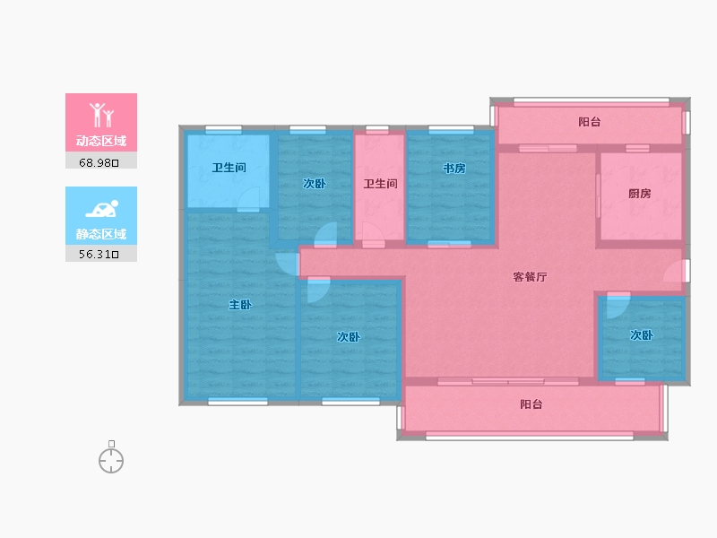 云南省-曲靖市-中集建宁府-111.20-户型库-动静分区