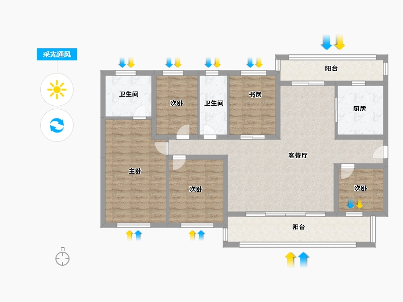 云南省-曲靖市-中集建宁府-111.20-户型库-采光通风