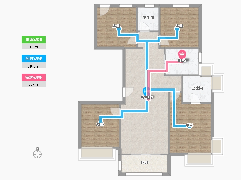 江苏省-苏州市-新湖明珠城香湖苑-106.10-户型库-动静线