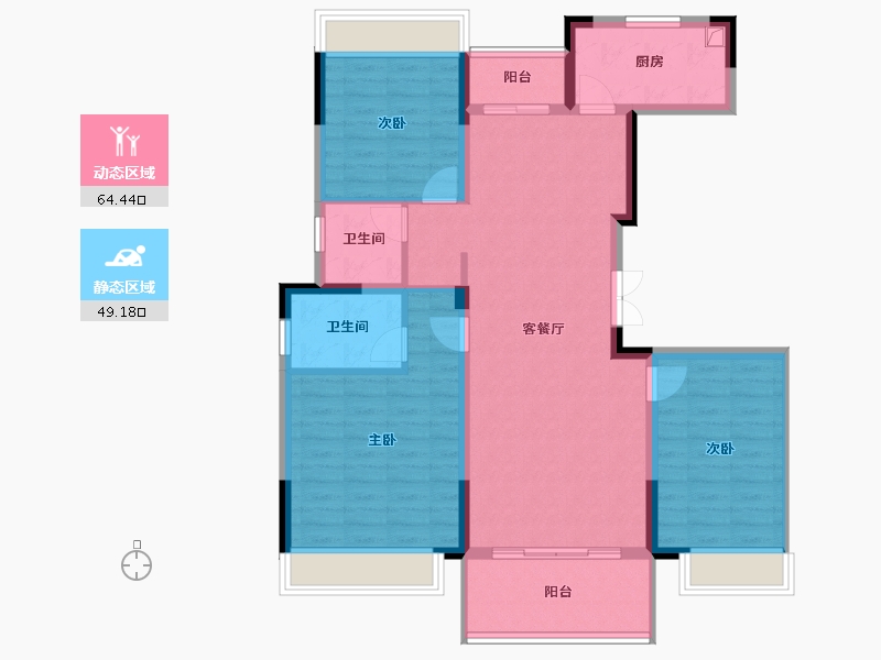 江西省-宜春市-翠竹御景-102.40-户型库-动静分区