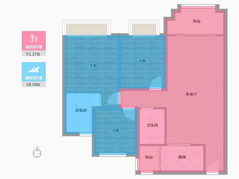 广东省-中山市-澳华花园-91.20-户型库-动静分区