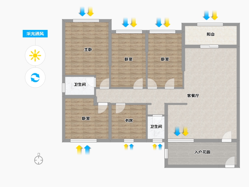 广西壮族自治区-百色市-荣旺·东方国际-136.80-户型库-采光通风