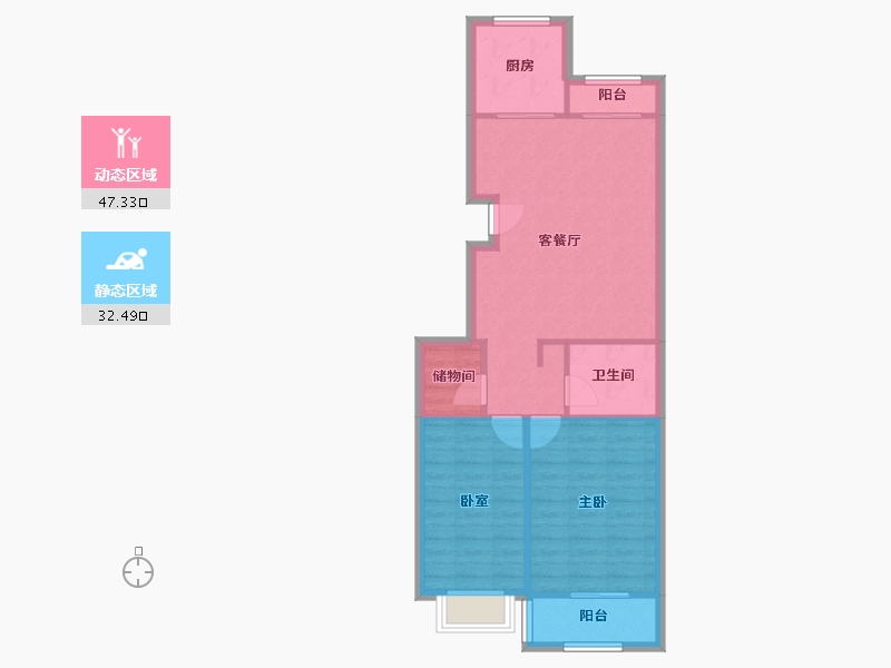 北京-北京市-重聚园小区-75.99-户型库-动静分区