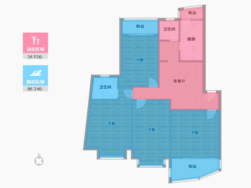 浙江省-杭州市-天运花园东区-112.72-户型库-动静分区