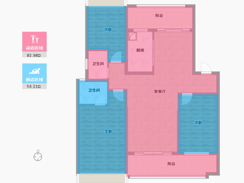 河南省-驻马店市-湖滨国际-125.95-户型库-动静分区