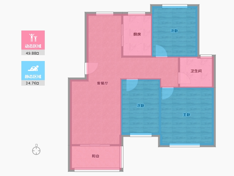 江苏省-苏州市-鼎尚花园-75.50-户型库-动静分区