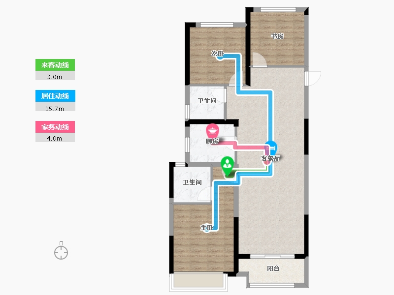 浙江省-温州市-横渎绣苑-90.00-户型库-动静线