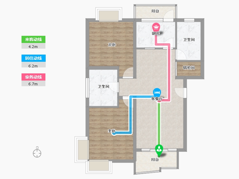 江苏省-南京市-紫沁园-87.99-户型库-动静线