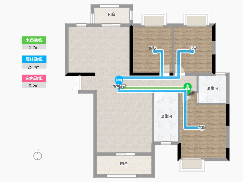 湖南省-永州市-万和世纪城-103.63-户型库-动静线