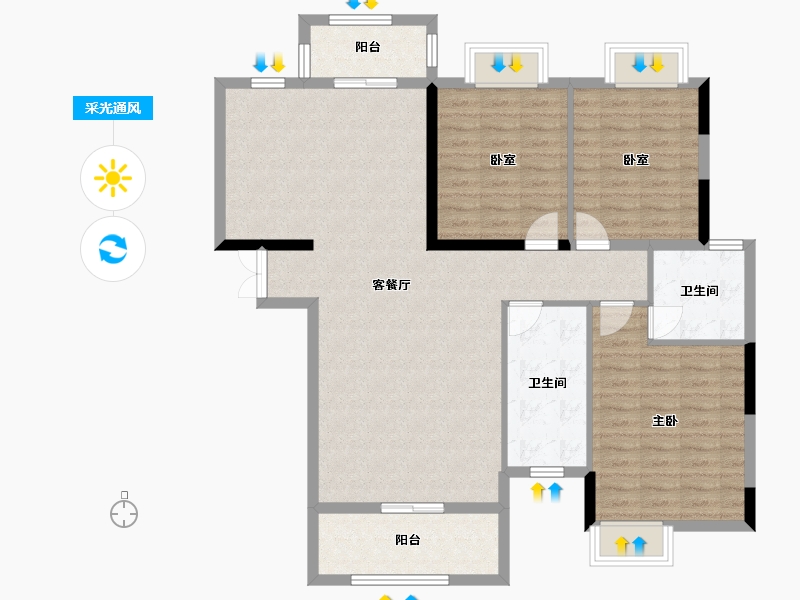 湖南省-永州市-万和世纪城-103.63-户型库-采光通风