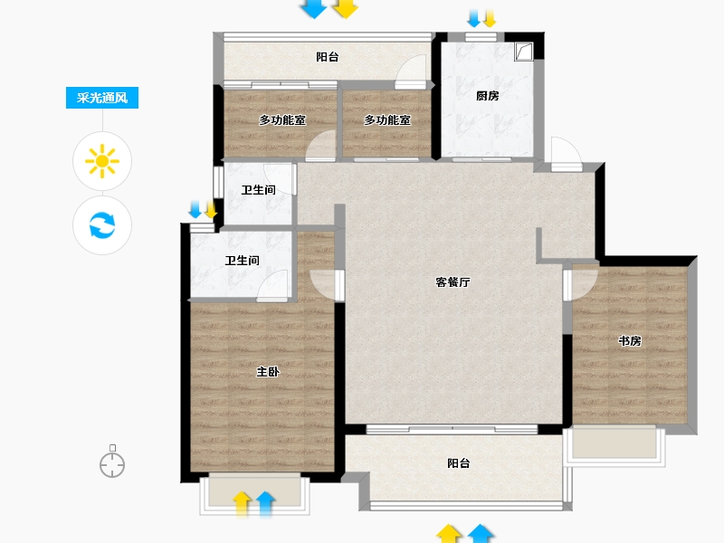 江西省-南昌市-保利艾溪湖-111.74-户型库-采光通风